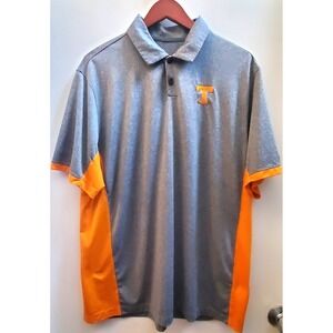 Nike Golf VOLS XL Polo Shirt Dri Fit University Tennessee Go Vols! Gray/Org S/S